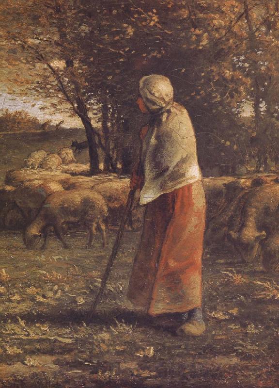 Jean Francois Millet Shepherdess Norge oil painting art